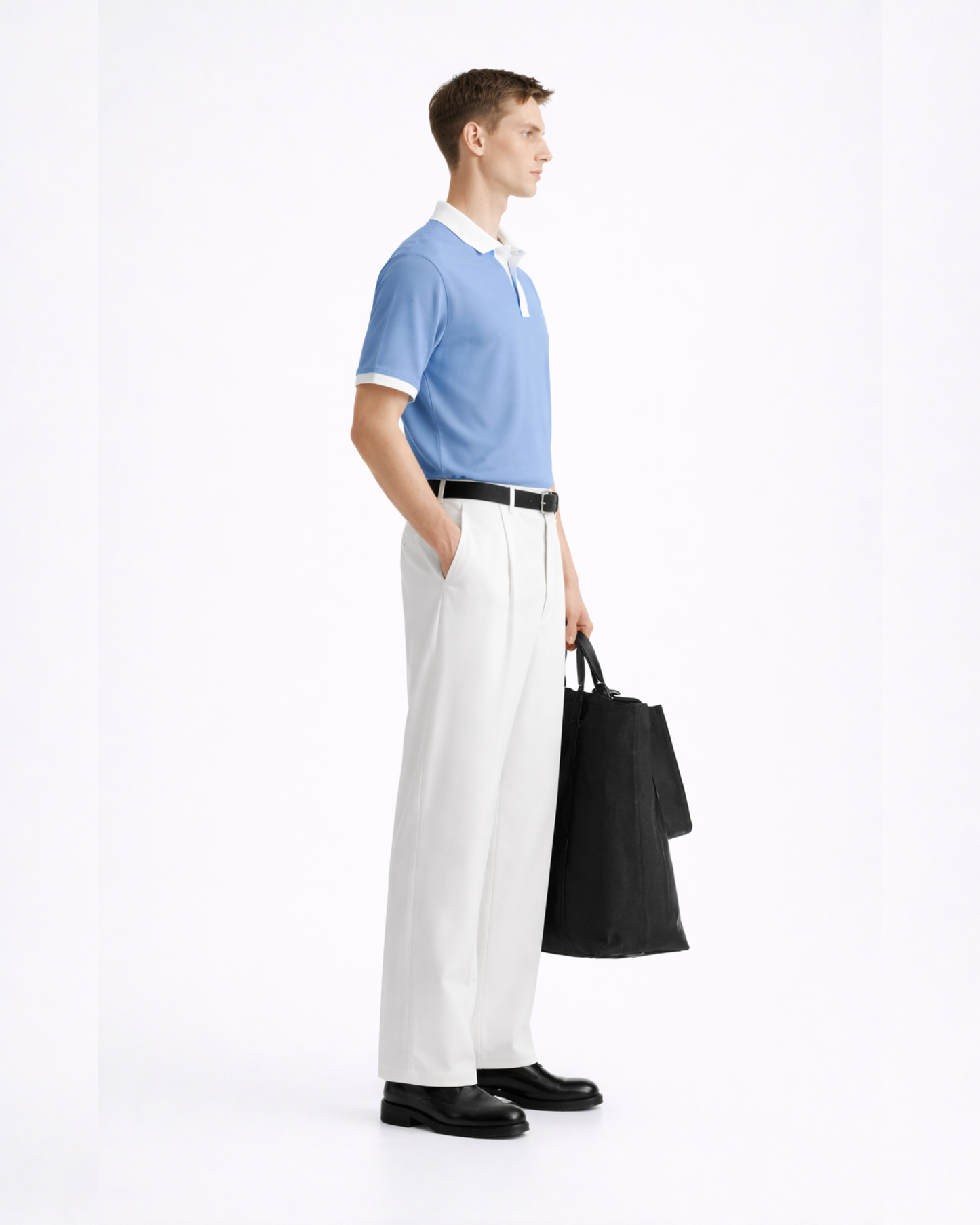 Blue V-Neck Polo T-Shirt