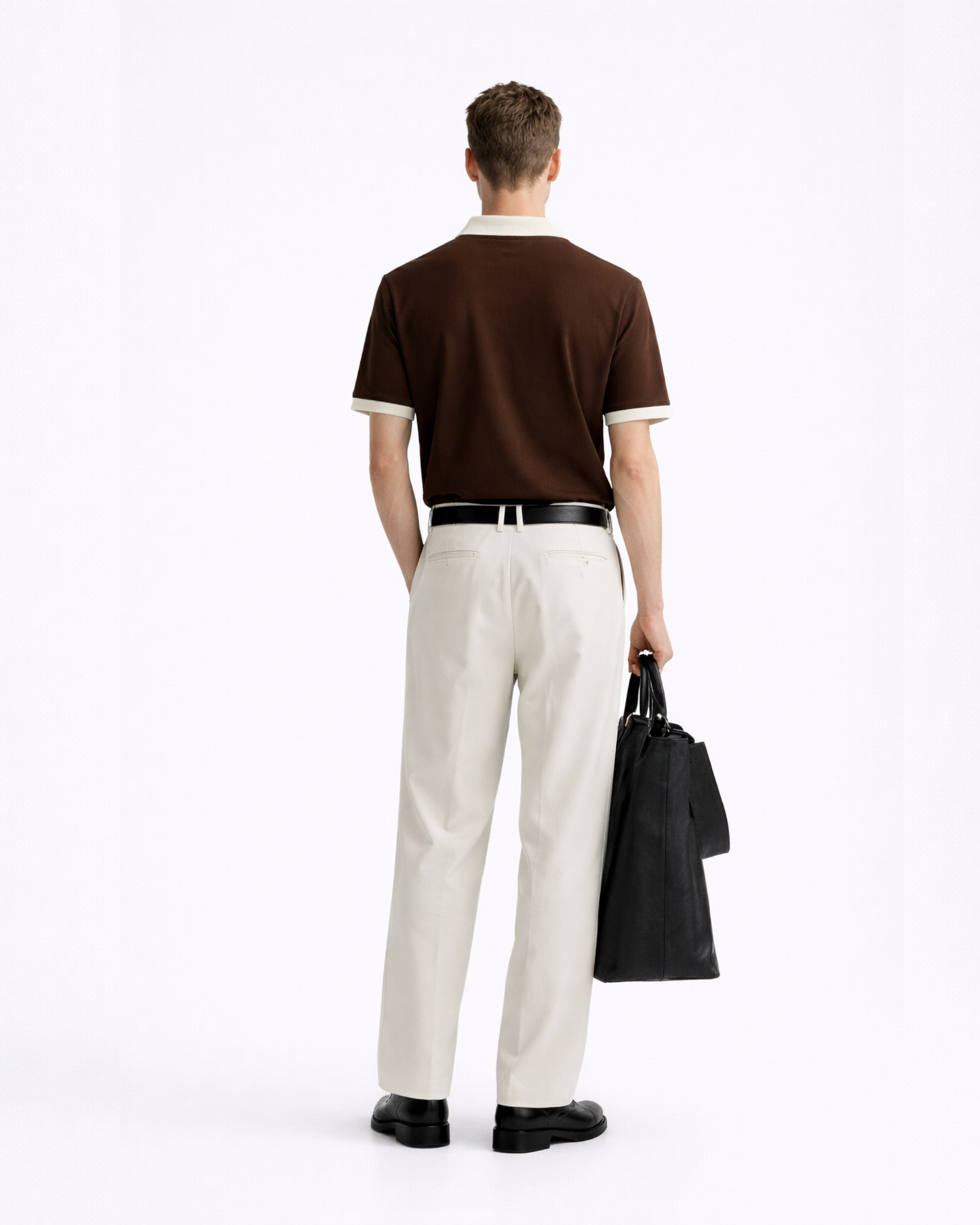 Brown V-Neck Polo T-Shirt