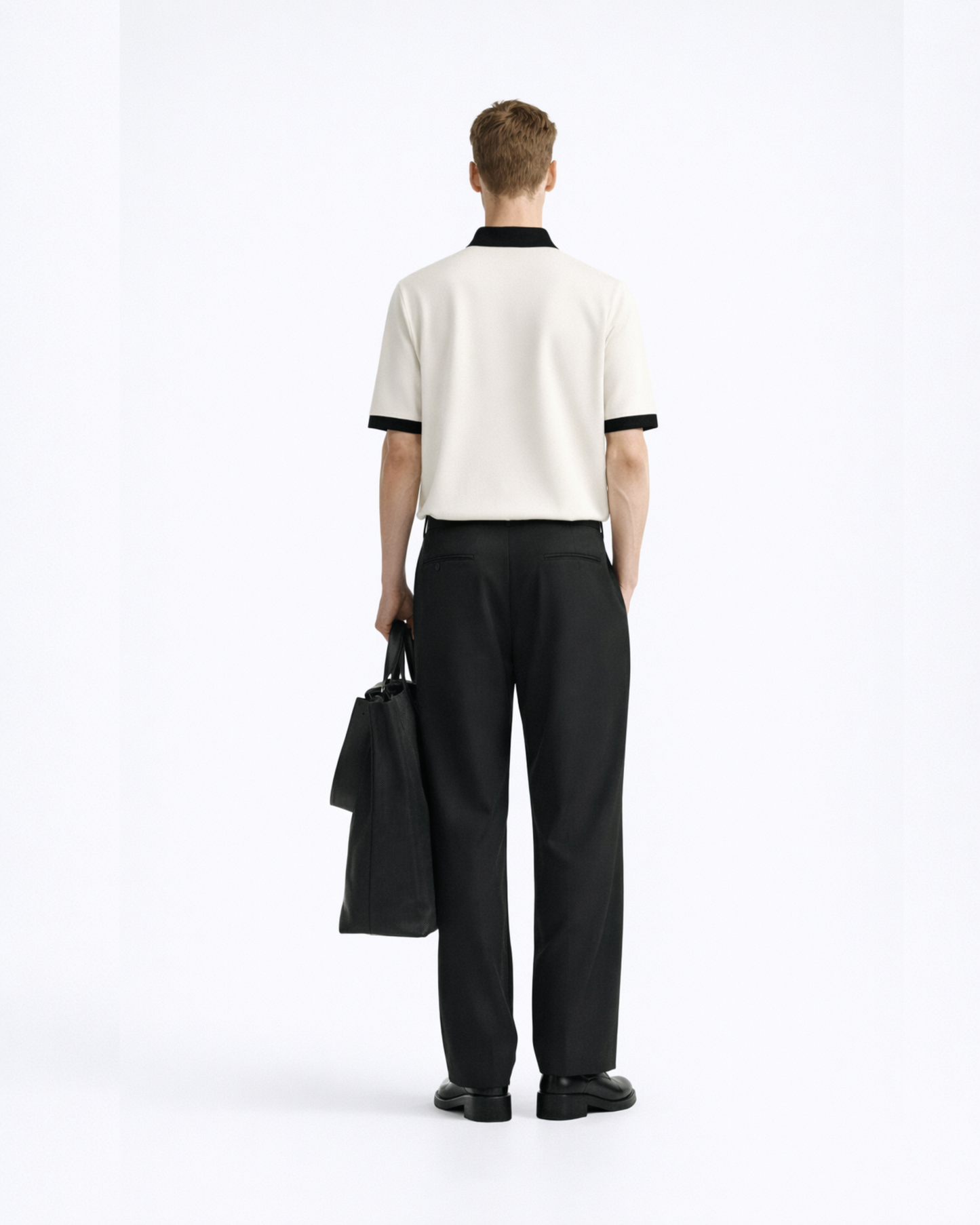 Cream V-Neck Polo T-Shirt