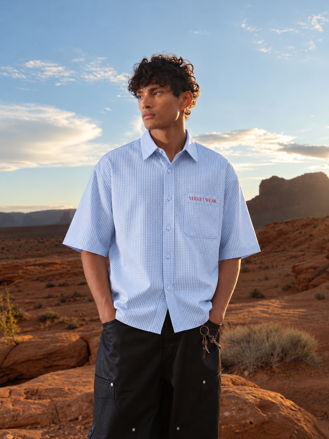 SKY BLUE BOXY SHIRT