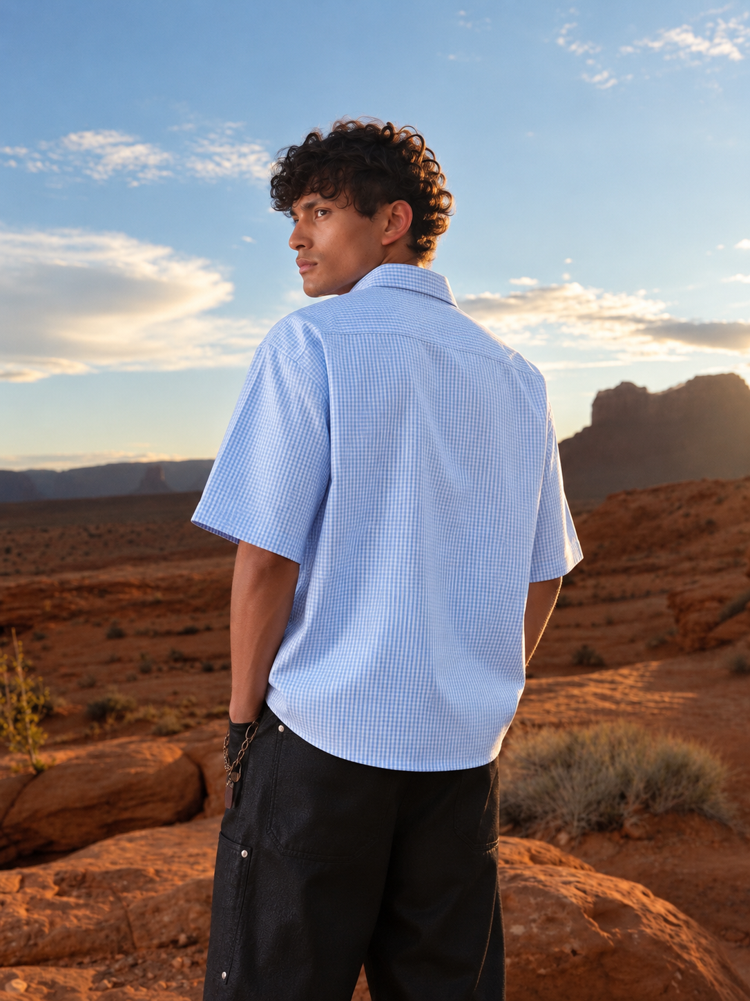 SKY BLUE BOXY SHIRT