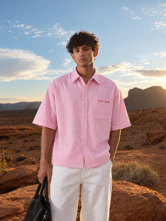 LIGHT PINK  BOXY SHIRT