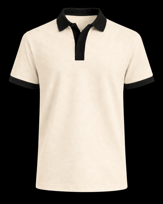 CREAM V-NECK POLO