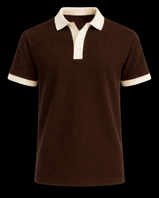 BROWN V-NECK POLO