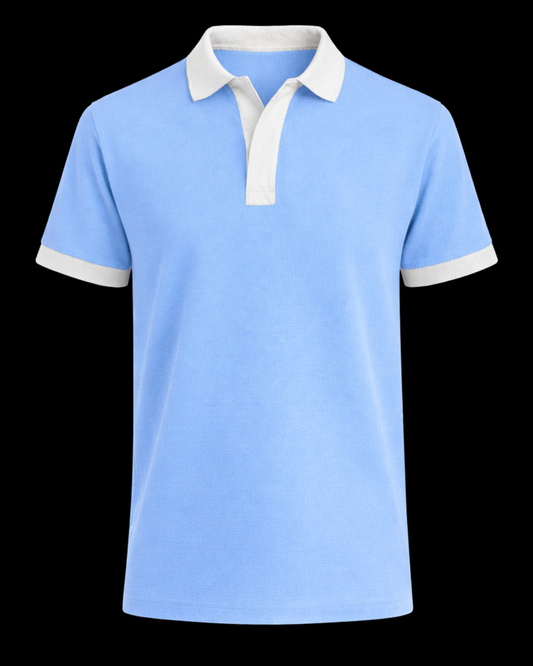 BLUE V-NECK POLO