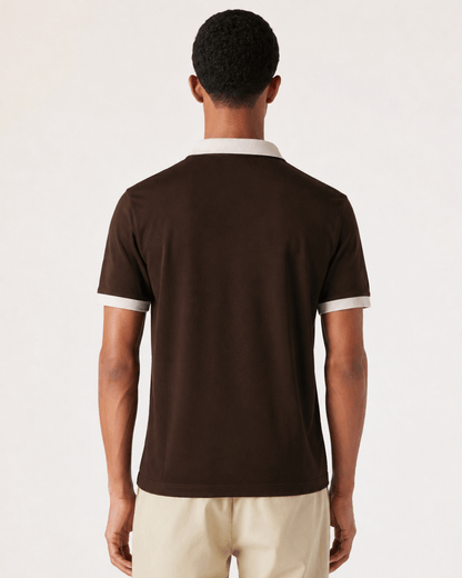 BROWN V-NECK POLO