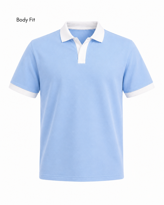 BLUE V-NECK POLO