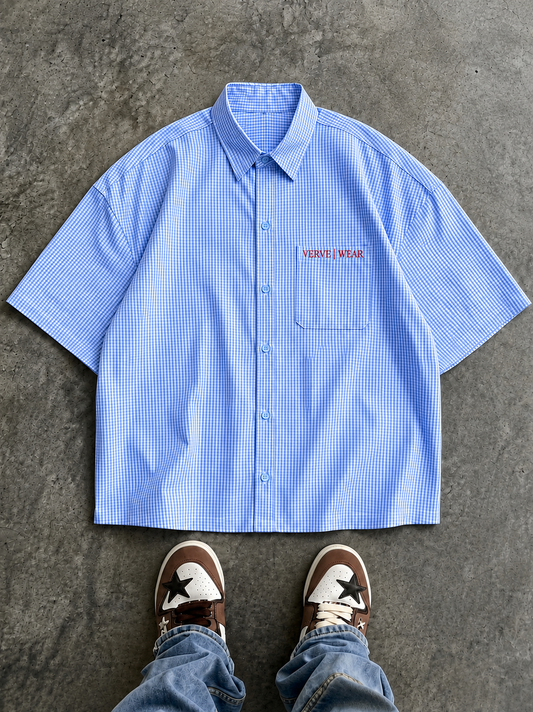 SKY BLUE BOXY SHIRT
