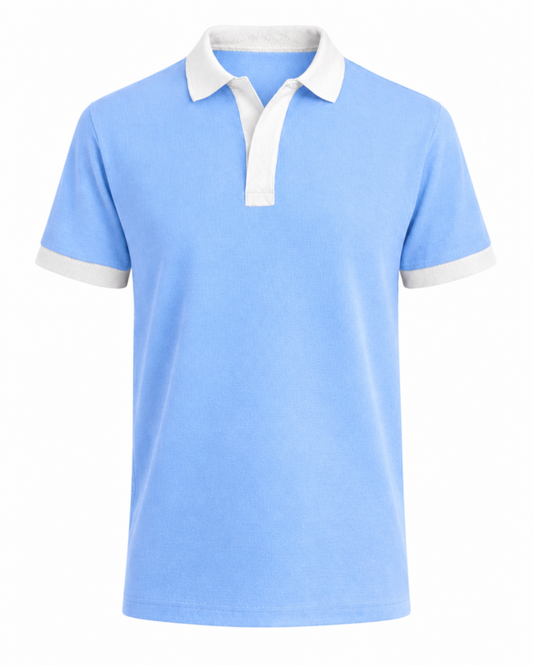 BLUE V-NECK POLO